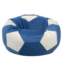 Кресло Мяч из Велюра сине-белый XL